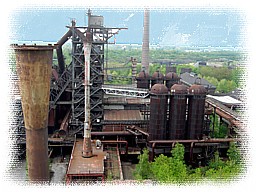 Grnes verschmolzen mit Stahl