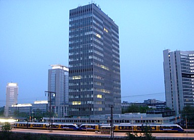 Skyline von Essen am Bahnhof